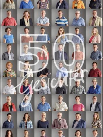 Collage aus 50 Gesichtern